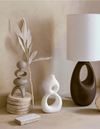 Re-discover Caraf Table Lamp with Natural Shade